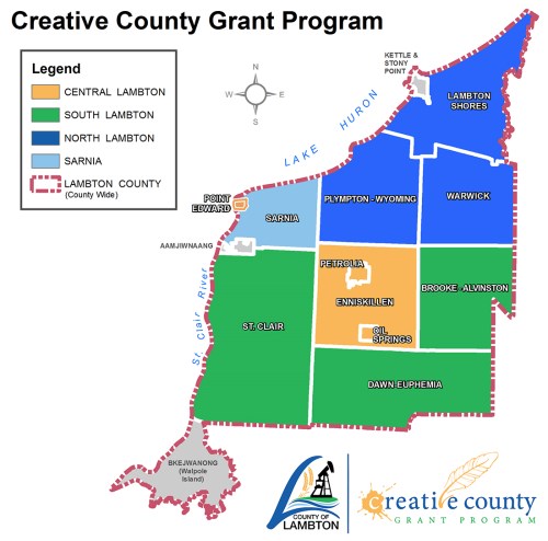 Map showing funding distribution in Lambton County