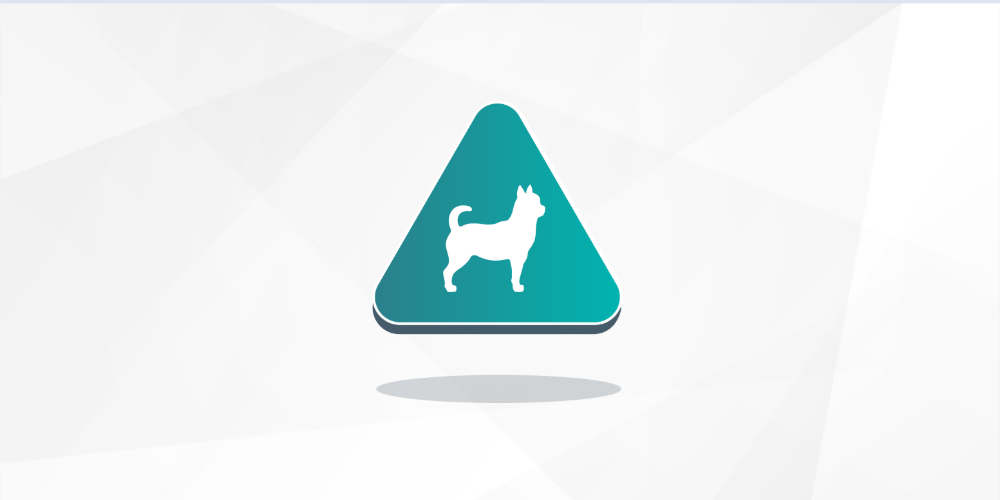 Warning sign with dog in centre