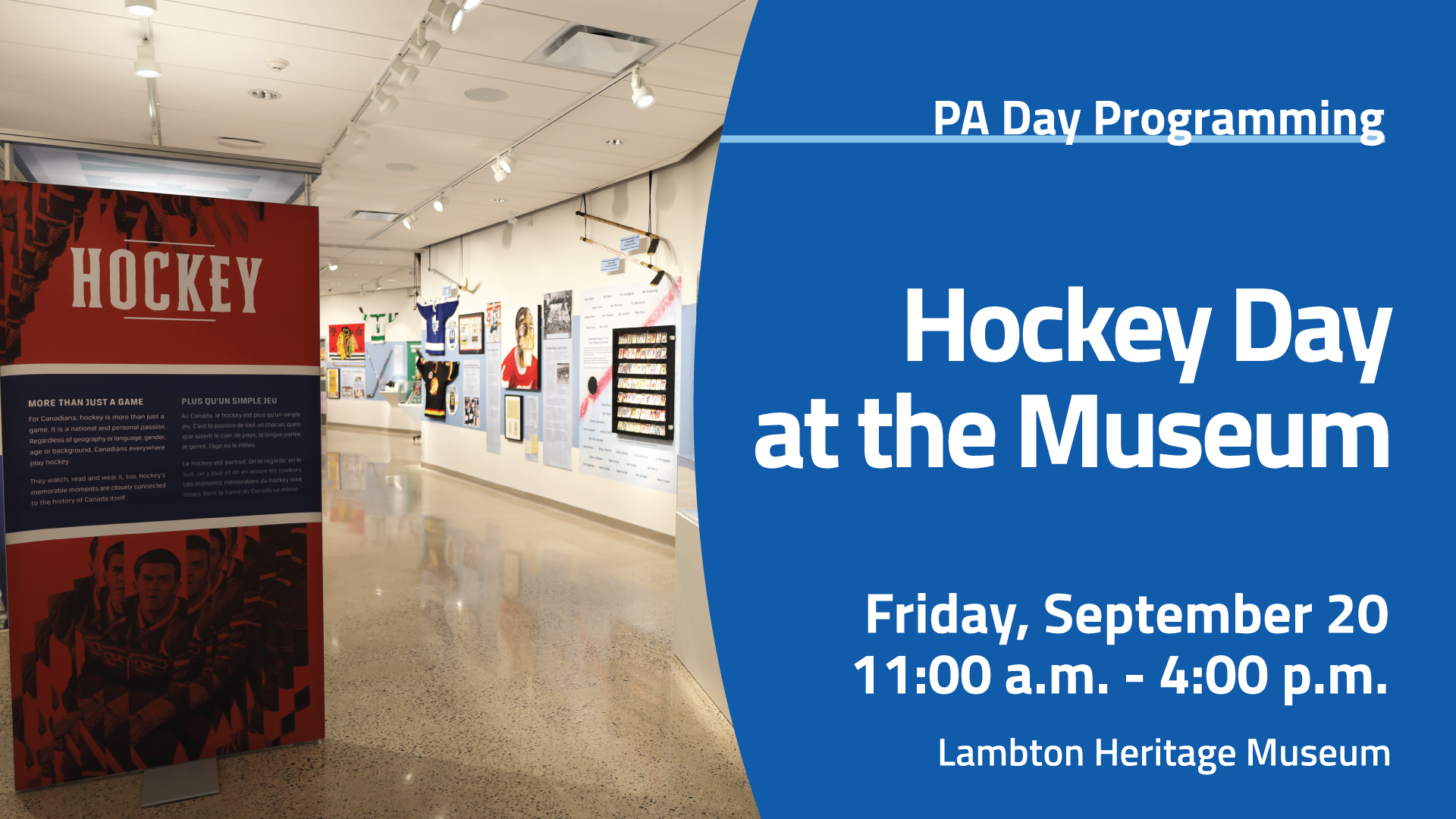 Entry to Lambton Heritage Museum's Hockey exhibit