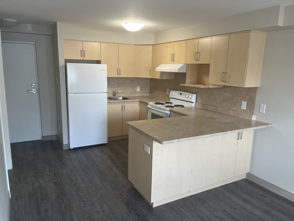 The kitchen in the new housing unit at 124 Queen St